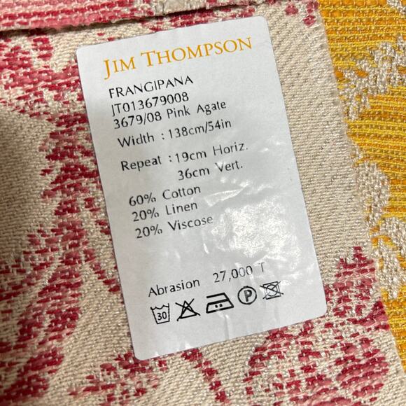 Jim Thompson FRANGIPANA Upholstery Fabric Sample Cotton Linen Viscose 36x26 in - Picture 13 of 16